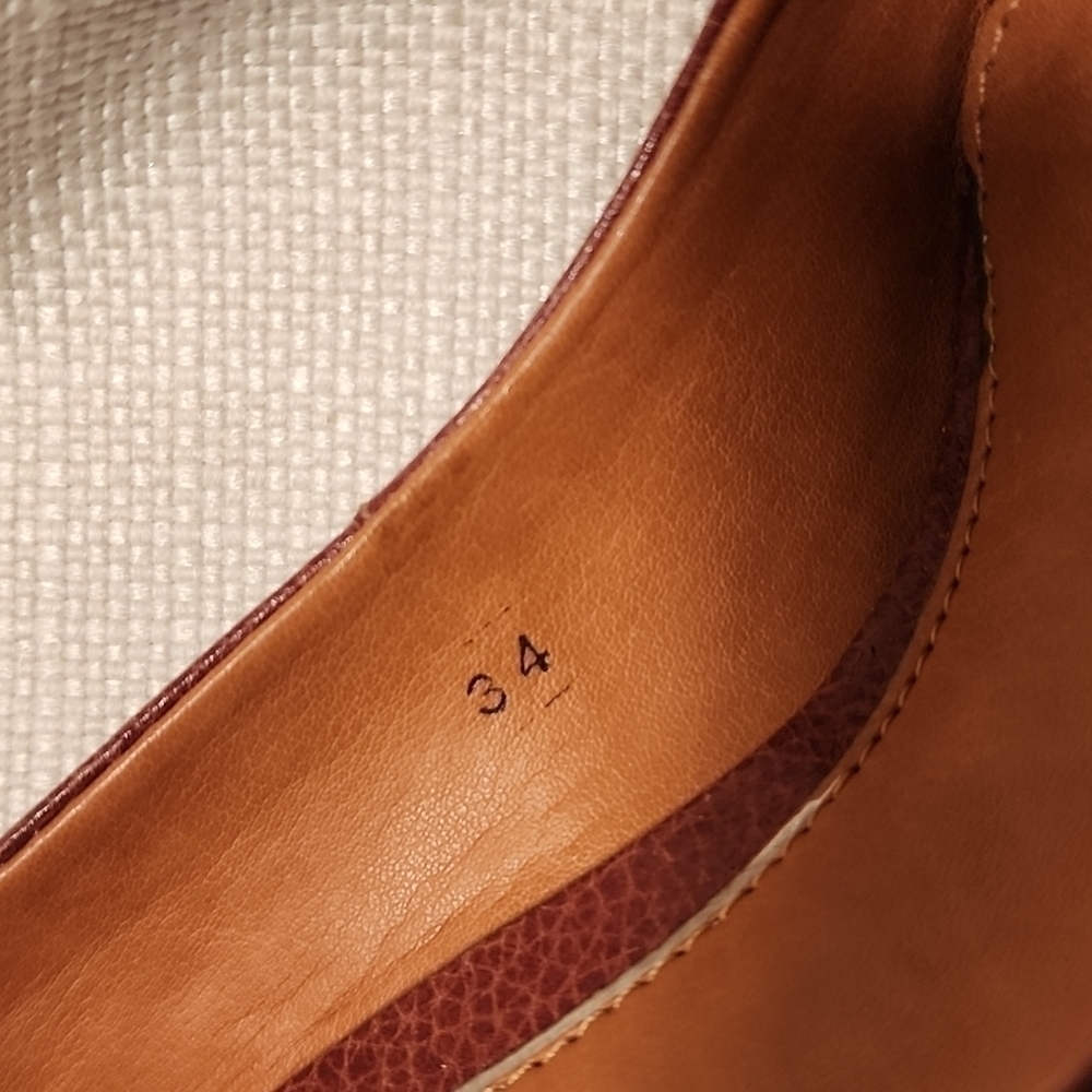 CORELLO wedge peep toe leather size 34 like new condition - Picture 7 of 7